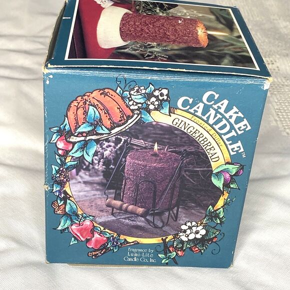 Vintage Lumi-Lite GINGERBREAD CAKE Pillar Candle 1997 NIB Christmas Holiday - Picture 2 of 5